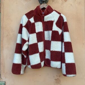 Stoic checkerboard sherpa jacket